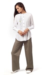 Біла блузка з вишивкою арт. 126-21/09 XXL