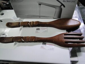 Дерев'яна ложка і вилка (57 см), ручна робота