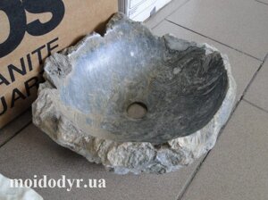 Умивальник оригінальний з природного каменю (раковина) 360 мм х 380 мм х 120 (h)