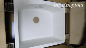 Мийка кухонна гранітна врізна в один рівень зі стільницею Vered D-3001 white
