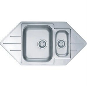 Мийка кухонна кутова Alveus Line 40 з нержавіючої сталі в стільницю, декор