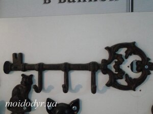 Гачок "Чугунний ключ" - декоративна вішалка з чавуну 350 х 110 х 20 мм