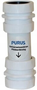 Сифон PURUS з мембраною DN40/32, прямий для миття, умивальника, кондиціонера (Швеція)