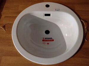 Умивальник (кухонна емальована мийка) Emalia Olkusz врізний 490 мм білий