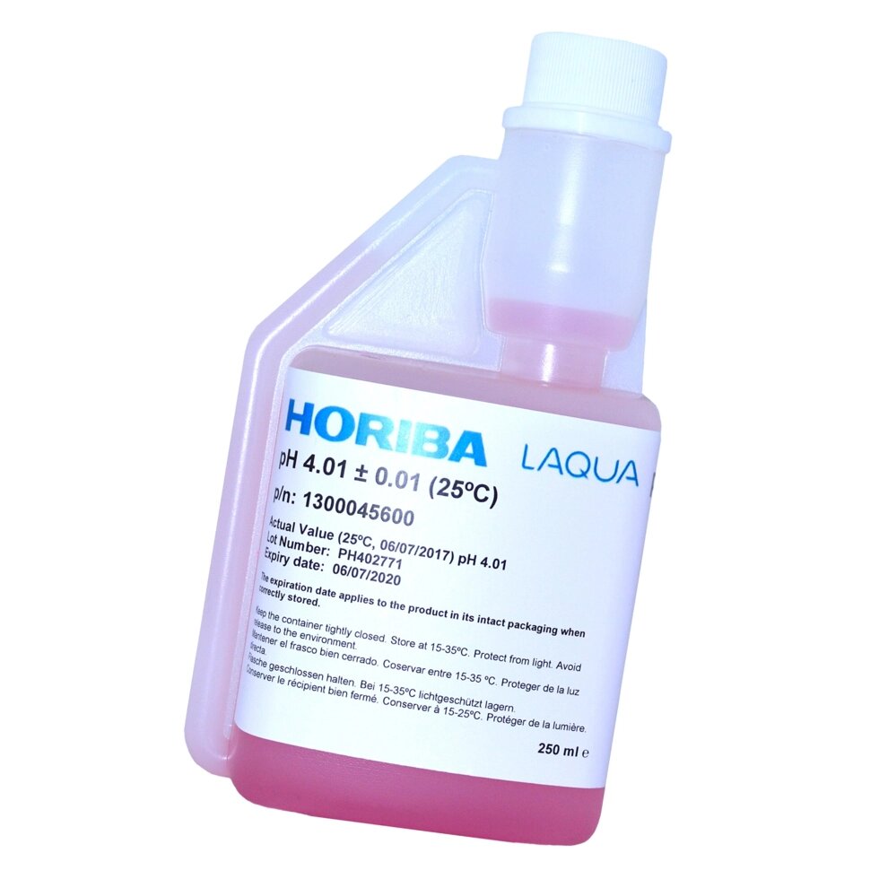 Буферних розчин для pH-метрів HORIBA 250-PH-4 (4.01 pH, 250 мл) від компанії ТОВ "УкрАналітіка" - фото 1