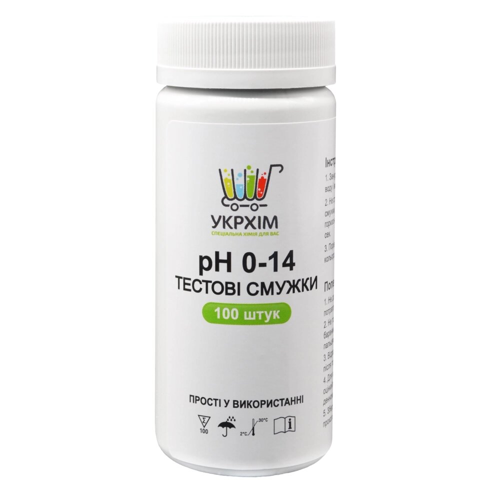 Індікаторні смужка на pH 0-14 (100 шт.) UKRHIM TS-PH14-100 від компанії ТОВ "УкрАналітіка" - фото 1