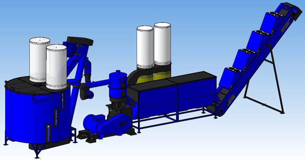 Лінія гранулювання млг-1500 kombi + для паливних пелет від компанії ТОВ "УкрАналітіка" - фото 1