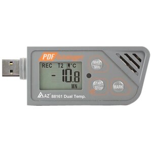 Логер температури (USB, 2 канали, з виносний зондом) AZ-88161