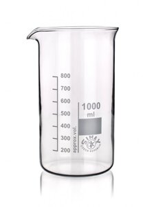 Склянка лабораторна високий з носиком 1000 мол, скло