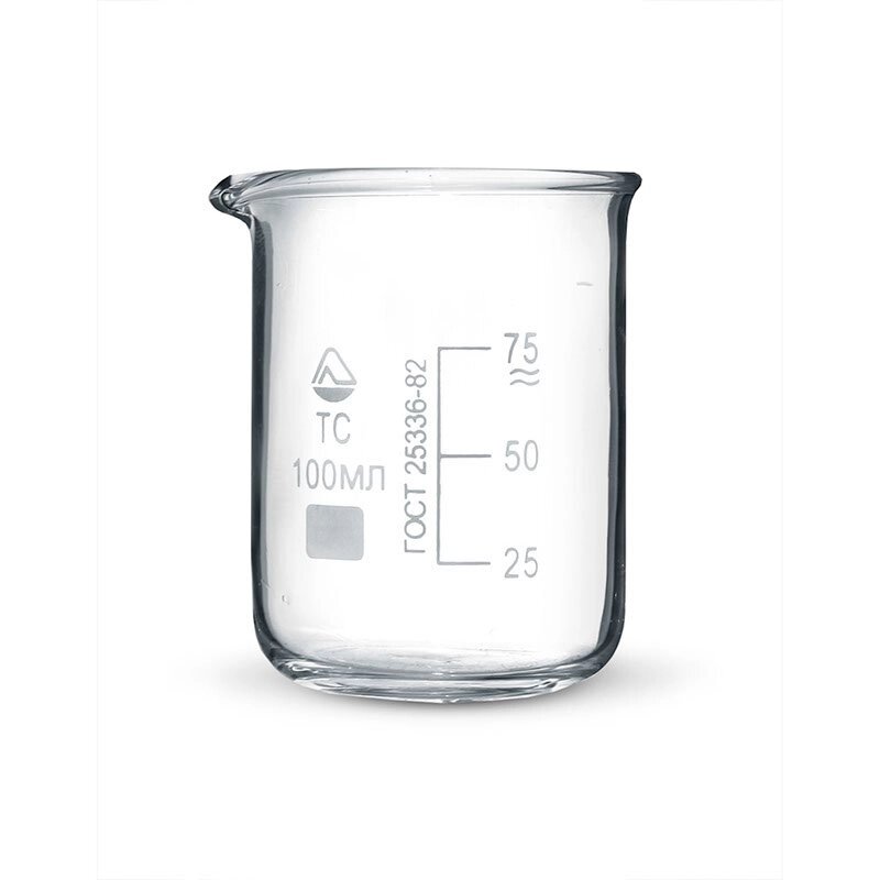 Склянка лабораторна низький з носиком 100 мл, скло від компанії ТОВ "УкрАналітіка" - фото 1