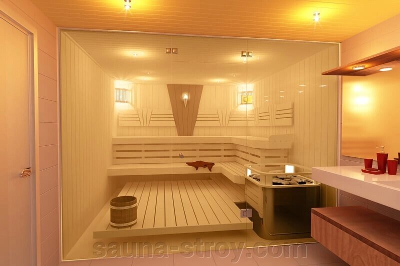 Скляний фасад бронзовий прямокутник від компанії Sauna Stroy Service - фото 1