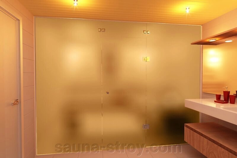 Скляний фасад матований прямокутник від компанії Sauna Stroy Service - фото 1