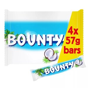 Батончик Bounty Coconut Milk Chocolate Twin Bars Multipack 4 x 57g