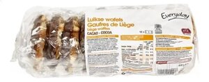 Бельгійські лєжзькі цукрові вафлі з шоколадом Liege wafels cocoa Everyday 600g