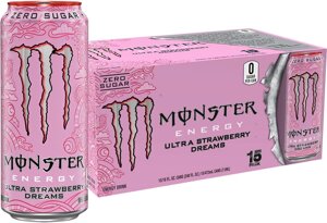 Блок енергетиків Monster Ultra Strawberry Dreams Sugar Free 15x473 ml