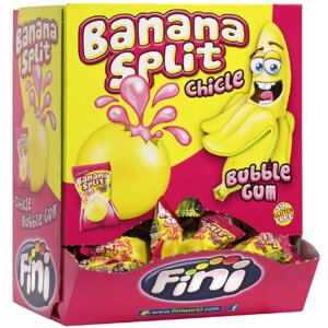 Блок жуйок Fini Banana Split Bubble Gum 200 шт