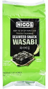 Чіпси з морських водоростей Nicos Seaweed Snack Wasabi 4г