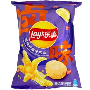 Чіпси Lay's Hot & Sour Lemon Braised Chicken Feet Flavor Potato Chips 60g