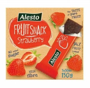 Фруктовий батончик Alesto Strawberry, 5x30g