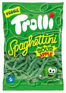 Кислі жувальні цукерки Trolli Spaghettini зі смаком яблука 100 г