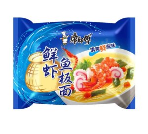 Локшина швидкого приготування KangShiFu Pork Ribs Shrimp & Fish Noodles креветки і риба 100g