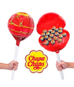 Набір льодяників Chupa Chups Super Chups зі смаком полуниці 20шт 60см