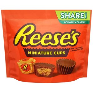 Шоколад з арахісової пастою Reese's miniature cups 297g