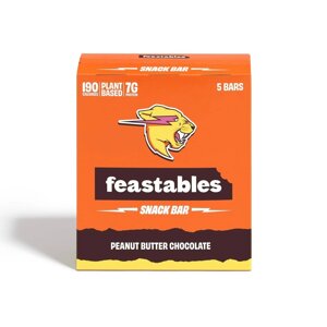 Шоколадні батончики Feastables MrBeast Peanut Butter Chocolate Snack Bar 5x40 g