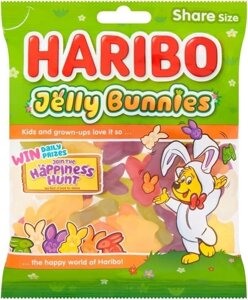 Жувальні цукерки HARIBO Jelly Bunnies Sweets у спільній упаковці, 140г