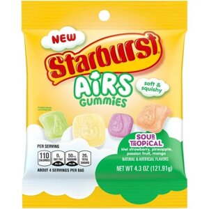 Жувальні цукерки Starburst Airs Tropical Sour Gummy Candy 122 g