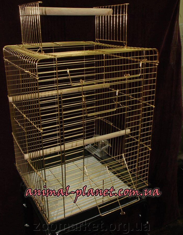 Клітка для дрібних і середніх папуг з присадою 40х40х60 см. від компанії Універсальний магазин - фото 1