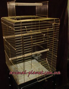 Клітка для дрібних і середніх папуг з присадою 40х40х60 см.