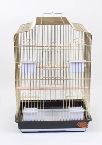 Клітка для середніх і великих папуг з 4-ма великими знімними годівницями з товстими прутами 47х36х68 см