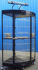 Вольєр - клітка кутова з ігровим стендом для великих папуг, білок, приматів, хижих птахів №5