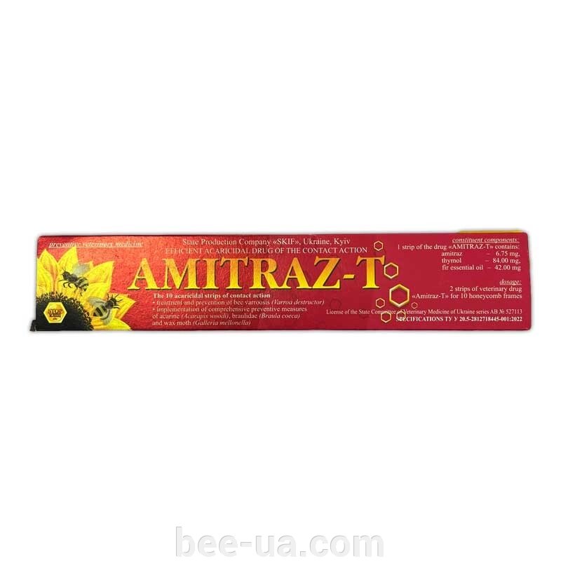 Амiтраз-Т 10 смужок (амітраз, тимол) від компанії Українська Бджілка - фото 1