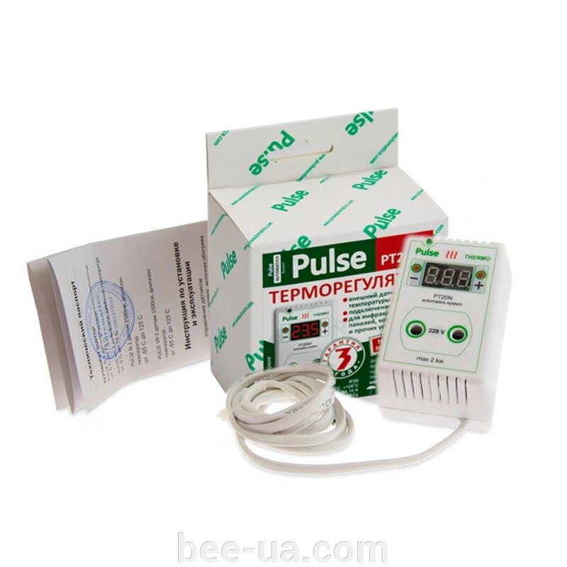 Терморегулятор для обігрівача вулика розетковий цифровий Pulse PT20N2 від компанії Українська Бджілка - фото 1