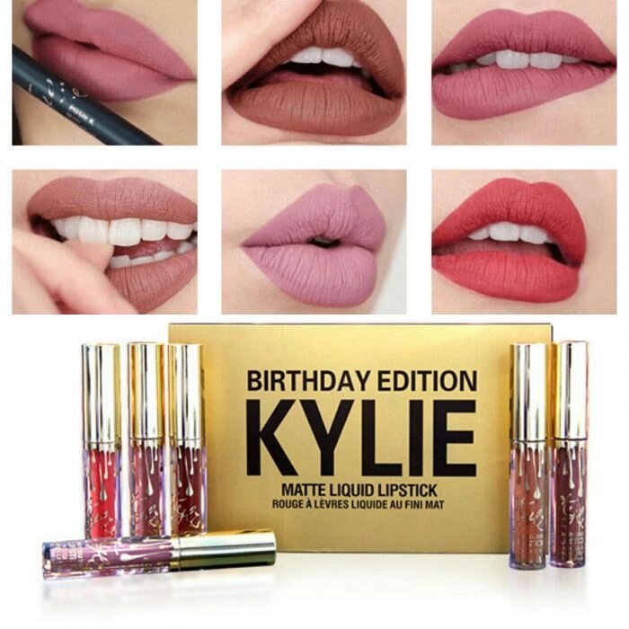 Матові рідкі помади для губ Kylie Birthday Edition (блиск від Кайлі) - замовити