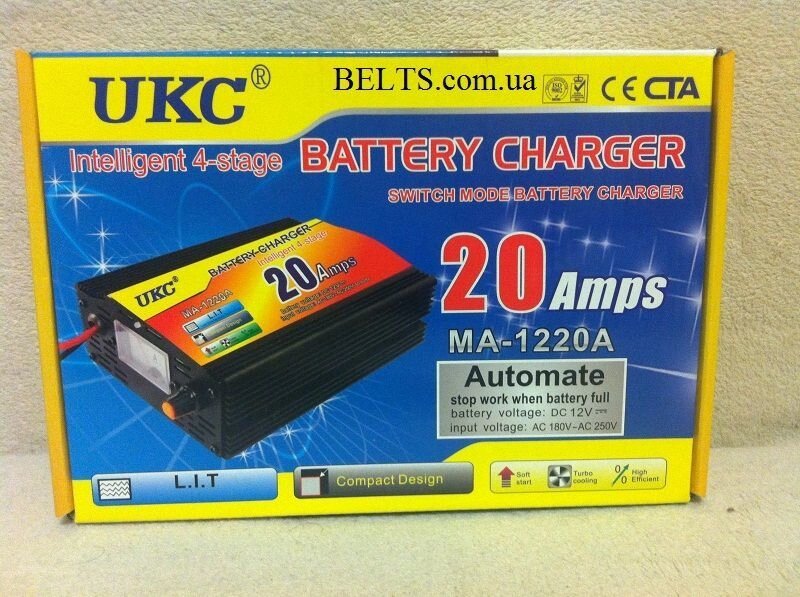 UKC Battery Charger 20A, зарядний пристрій для автомобіля 12 вольт 20 ампер, МА - 1220 - вибрати