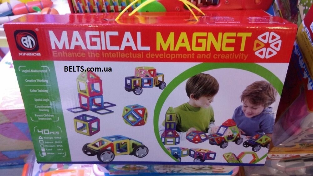 Дитячий магнітний конструктор Magical Magnet 40 деталей (Меджікал Магнет) - огляд