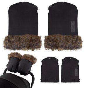 Рукавиці для коляски MoMi Muffins black