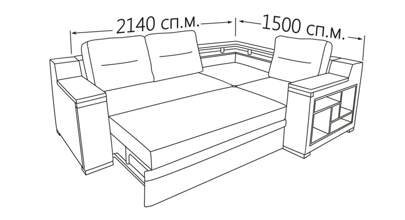 Диван угловой размеры 2500х1400