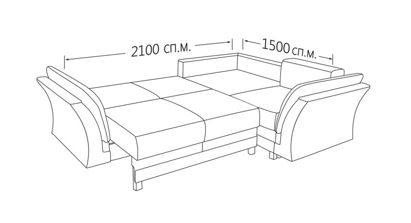 Диван угловой вид сверху чертеж
