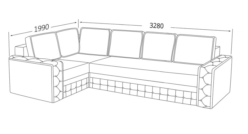 Угловой диван на кухню размеры
