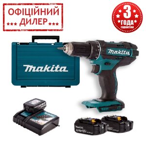 Акумуляторна дриль-шуруповерт Makita DDF 482 RFE3 (18 В, 3 А/ч, двошвидкісний)