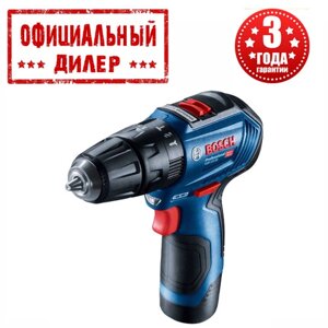 Акумуляторний ударний дриль-шуруповерт Bosch GSB 12V-30 (12 В, 2 А/год, двошвидкісний)