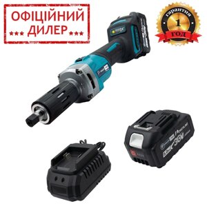 Безщіткова акумуляторна пряма шліфувальна машина PROFI-TEC PDG36BL POWERLine (2 х 5.0 А·год, ЗП)