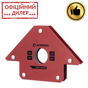 Тримач магнітний для зварювання стріла, 45°90°135°23 кг, 90*100*17 мм INTERTOOL MW-0005