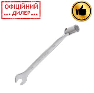 Ключ ріжково-накидний шарнірний 12 мм, CrV, покриття сатин-хром INTERTOOL XT-1412 STP