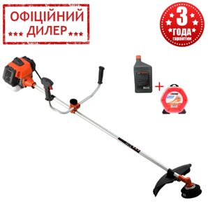 Мотокоса для дому та дачі GTM CN430F з ножем і косильною головкою Tap'n'Go (1.35 кВт, 2-тактний)