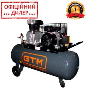 Поршневий ремінний повітряний компресор GTM KCH2070B-100L (2.2 кВт, 220 В, 10 атм, 300 л/хв, 100 л)